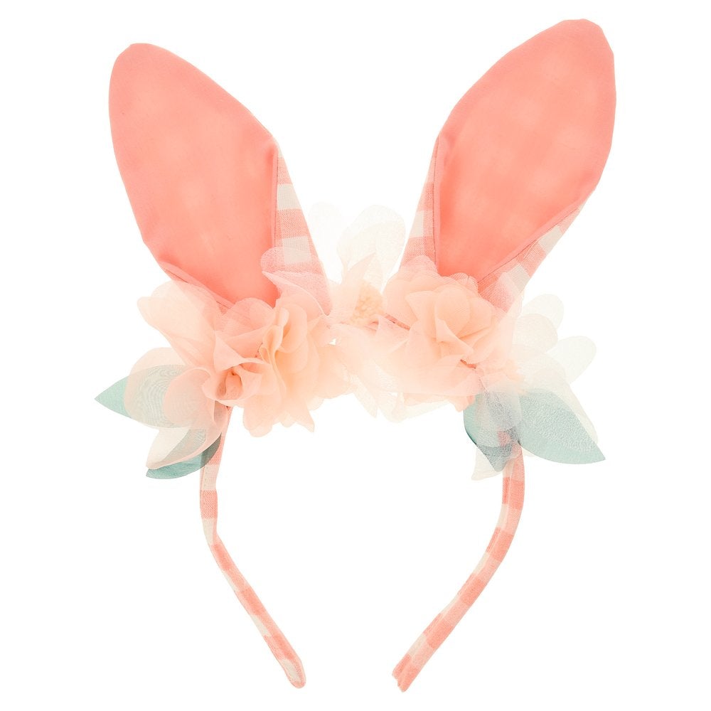 Meri Meri Party Embellished Gingham Bunny Headband - bubblegum market