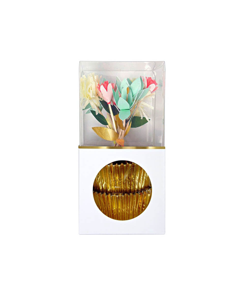 Meri Meri Party Flower Bouquet Cupcake Kit - bubblegum market