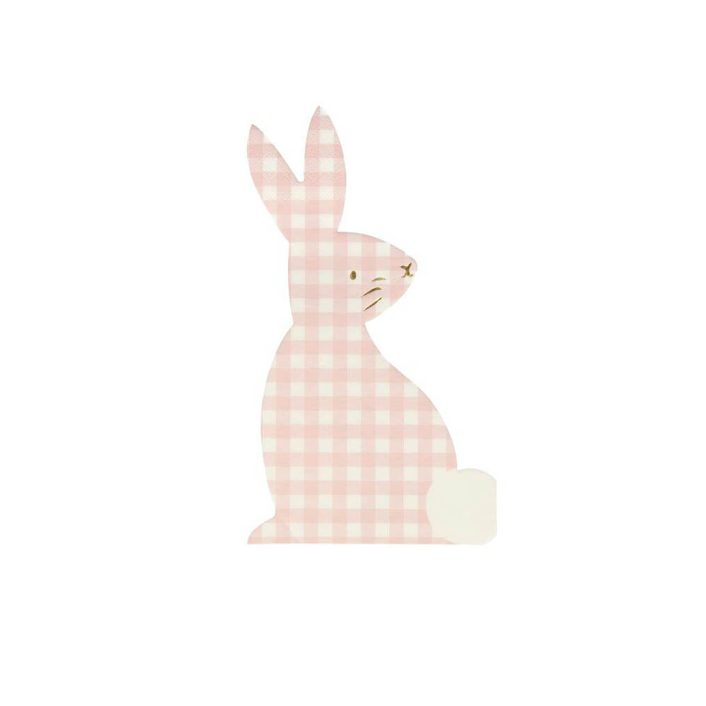 Meri Meri Party Gingham Bunny Napkins - bubblegum market