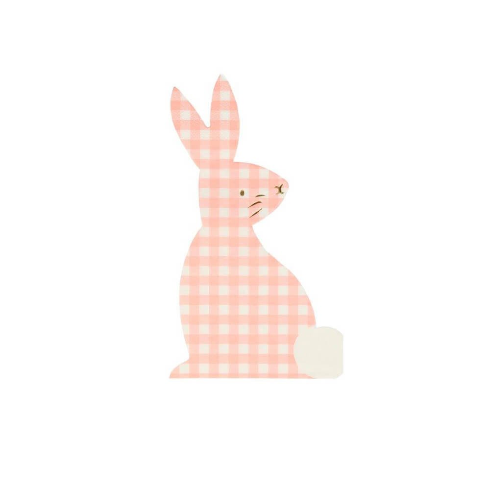 Meri Meri Party Gingham Bunny Napkins - bubblegum market