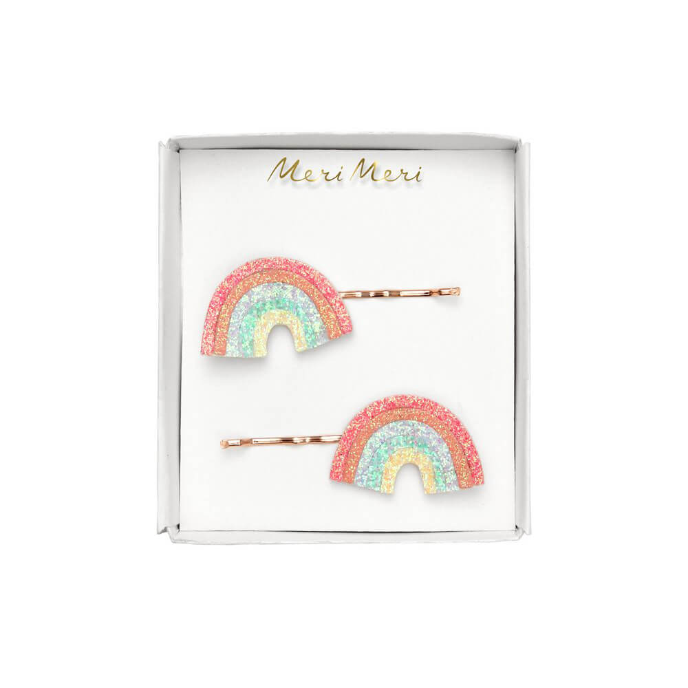 Meri Meri Party Glitter Rainbow Hair Slides - bubblegum market
