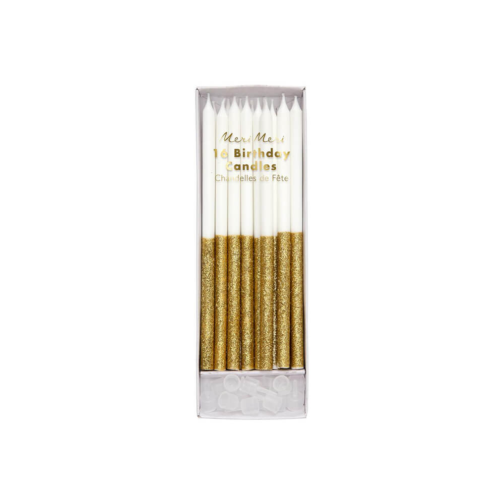 Meri Meri Party Gold Glitter Dipped Candles - bubblegum market