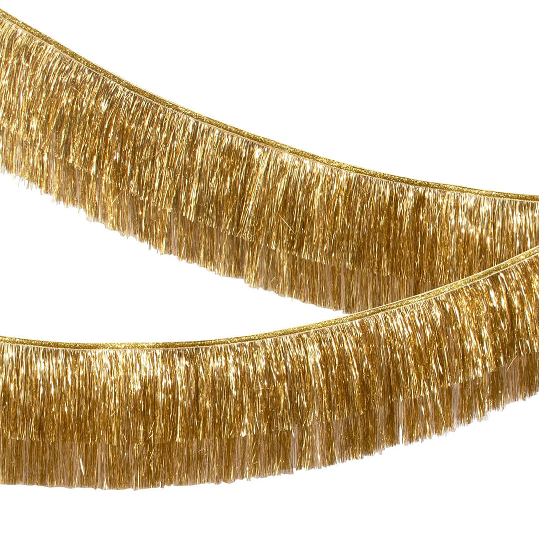 Meri Meri Party Gold Tinsel Fringe Garland - bubblegum market