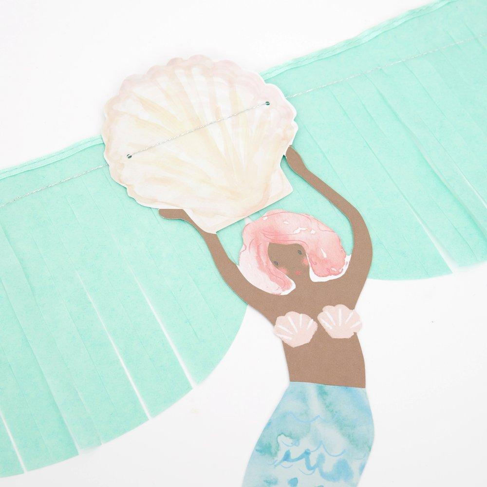 Meri Meri Party Mermaid Fringe Garland - bubblegum market