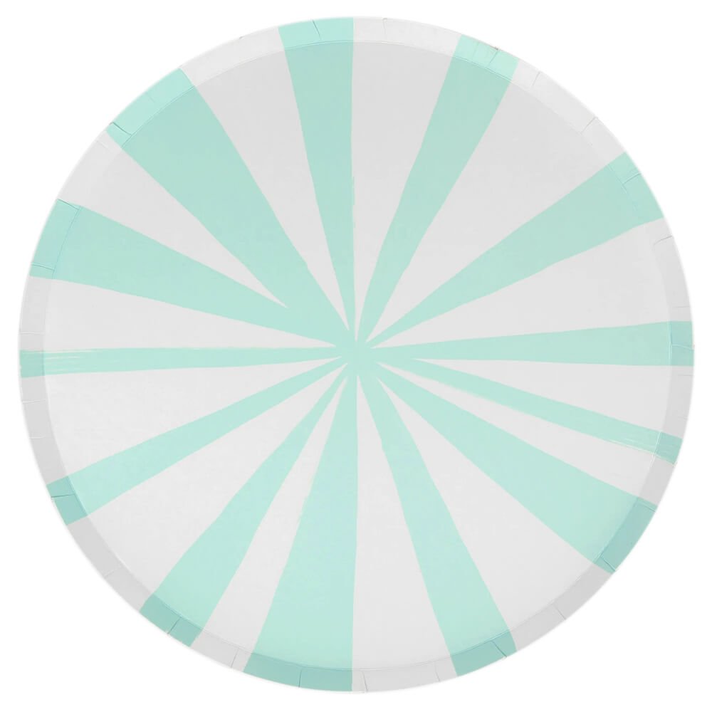 Meri Meri Party Mint Stripe Dinner Plates 10.5" - bubblegum market