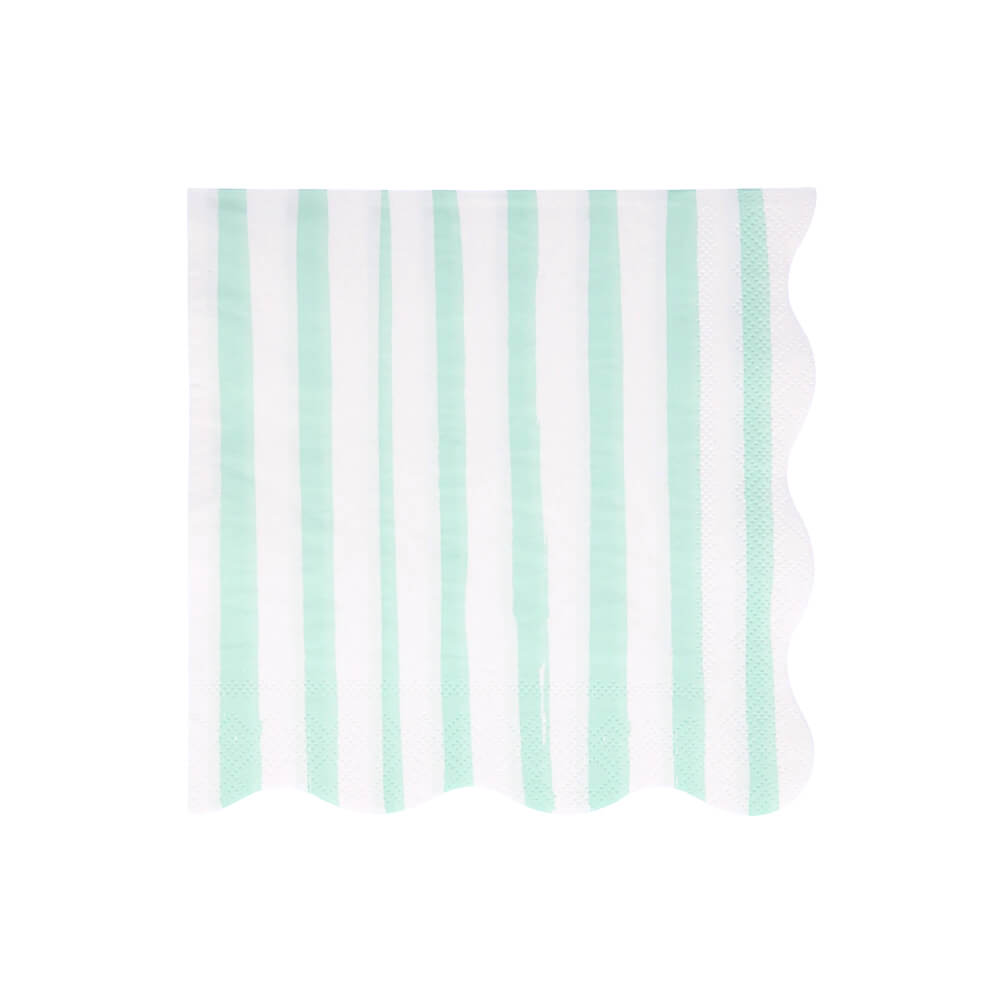 Meri Meri Party Mint Stripe Large Napkins - bubblegum market