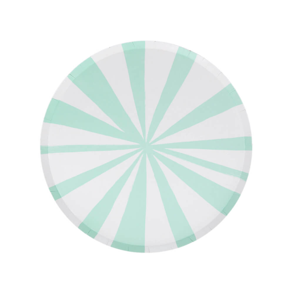 Meri Meri Party Mint Stripe Side Plates 8.5" - bubblegum market