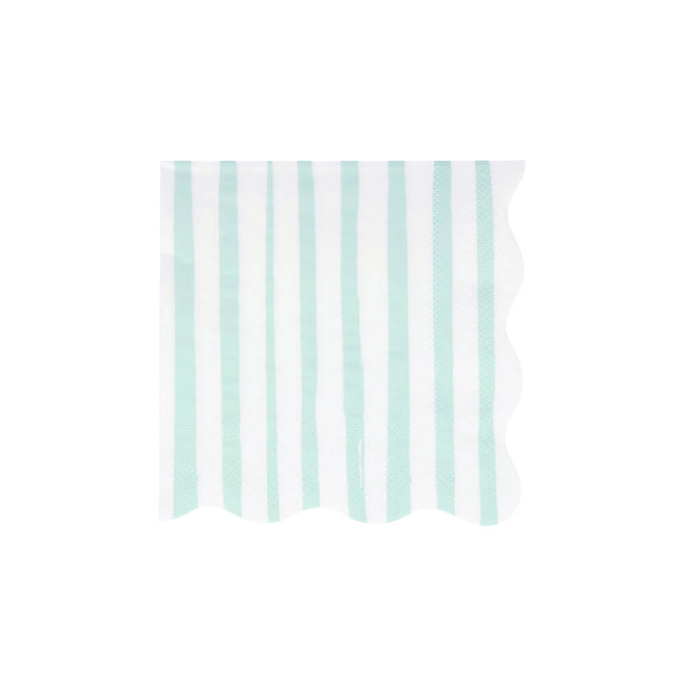 Meri Meri Party Mint Stripe Small Napkins - bubblegum market