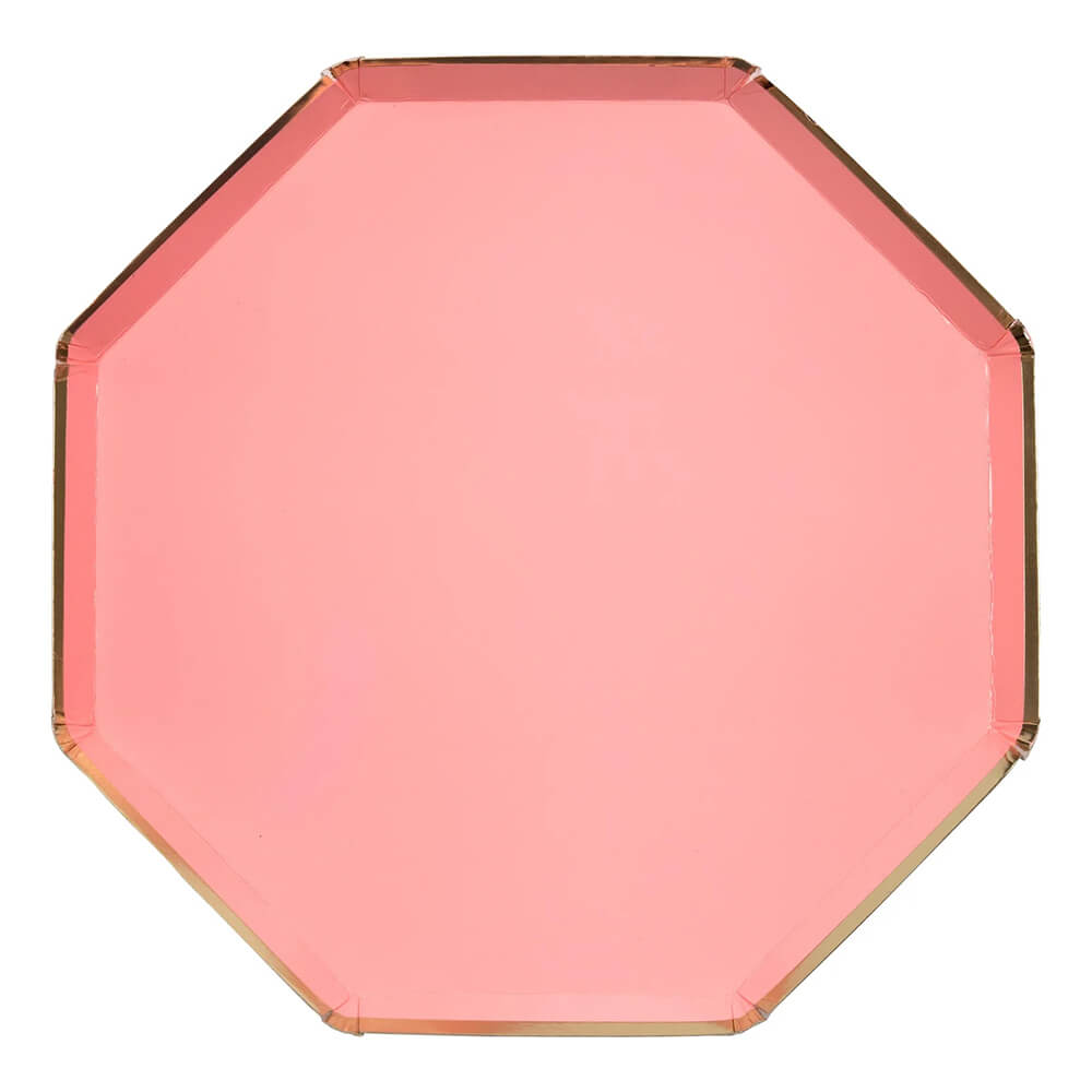 Meri Meri Party Neon Coral Dinner Plates 10.25" - bubblegum market