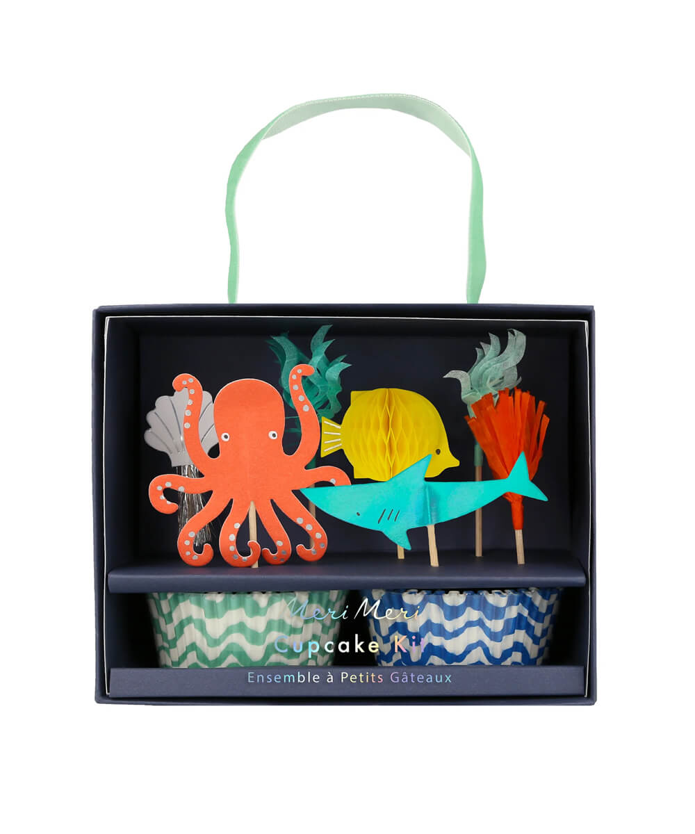 Meri Meri Party Octopus & Shark Cupcake Kit - bubblegum market