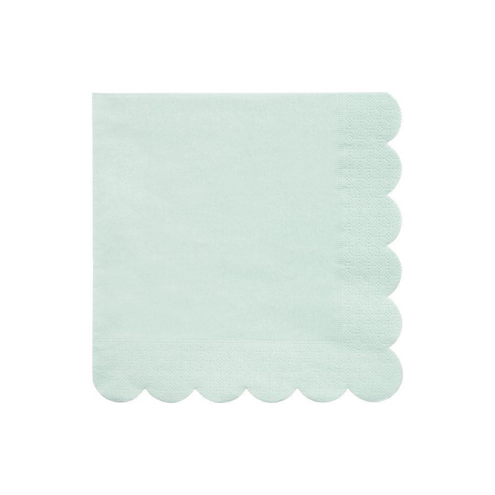 Meri Meri Party Pale Mint Scalloped Edge Large Napkins - bubblegum market
