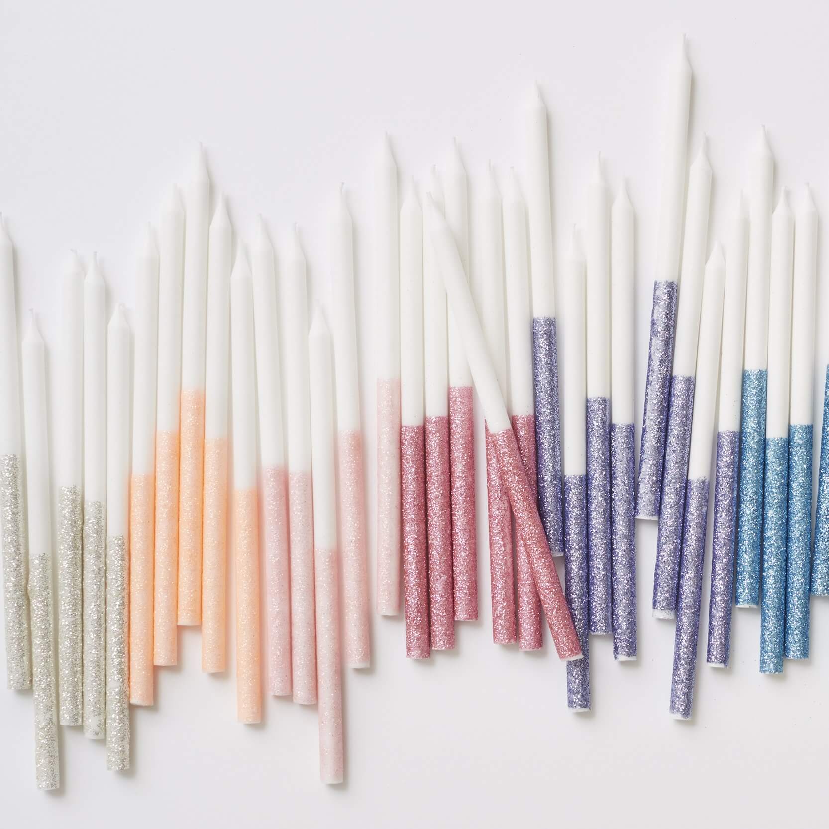 Meri Meri Party Pale Pink Glitter Dipped Candles - bubblegum market