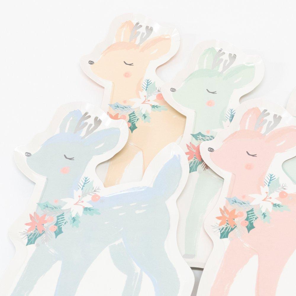 Meri Meri Party Pastel Reindeer Plates 10.75" - bubblegum market
