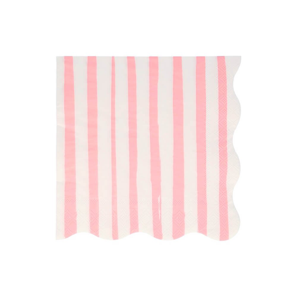 Meri Meri Party Pink Stripe Large Napkins - bubblegum market