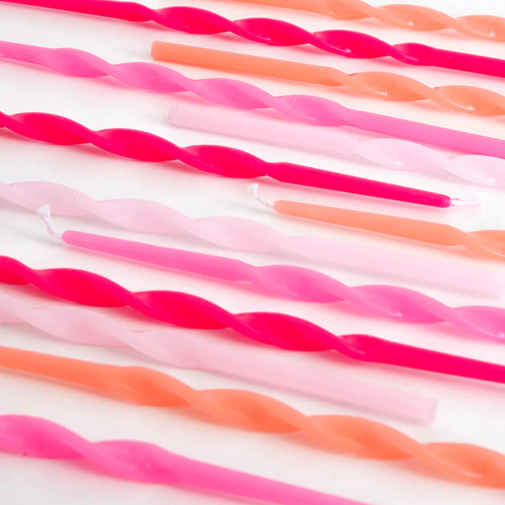 Meri Meri Party Pink Twisted Long Candles - bubblegum market