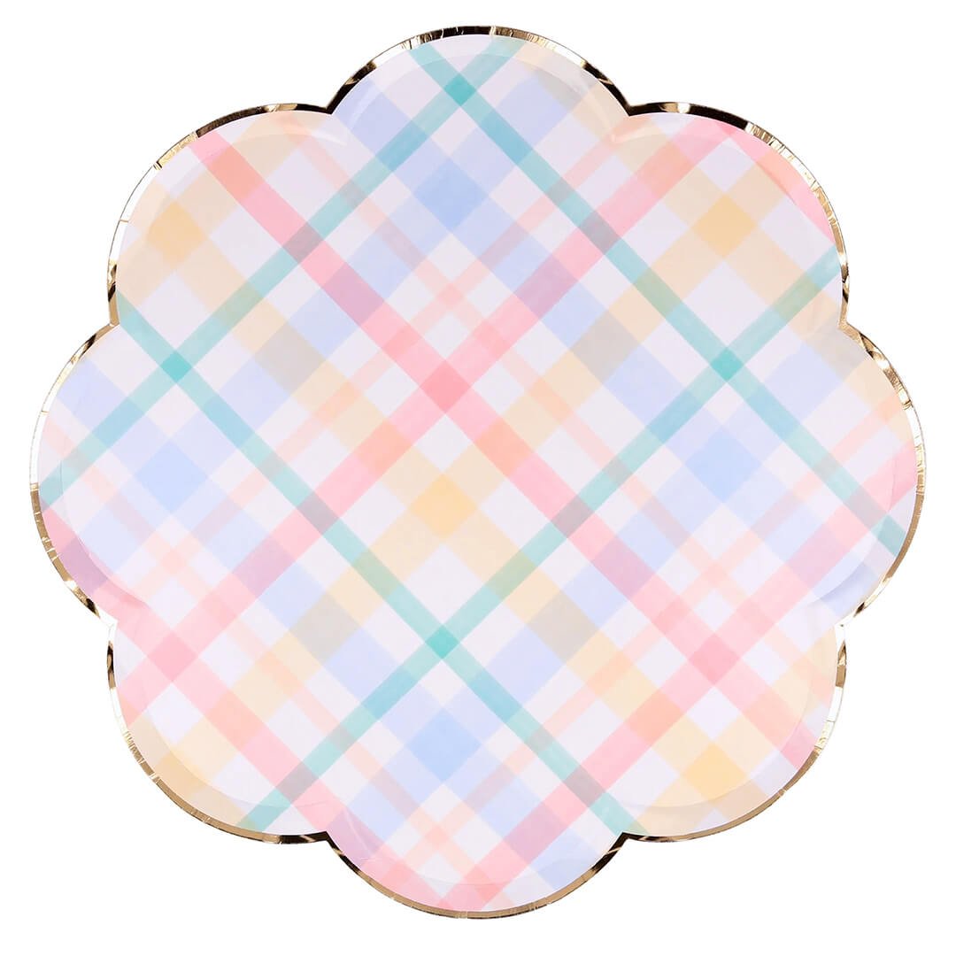 Meri Meri Party Plaid Pattern Dinner Plates 10.5" - bubblegum market