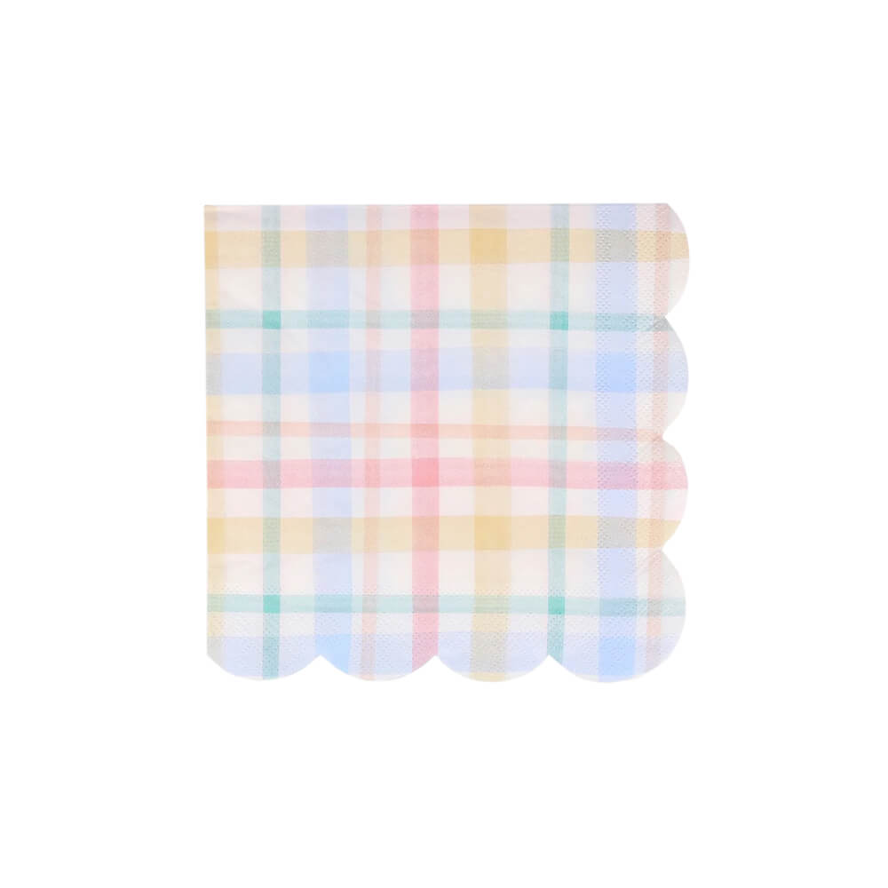 Meri Meri Party Plaid Pattern Small Napkins - bubblegum market