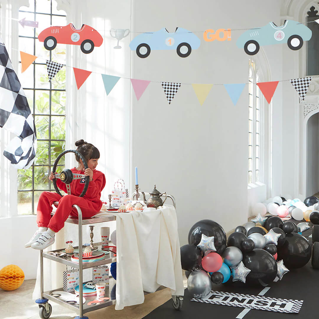 Meri Meri Party Race Car Garland - bubblegum market