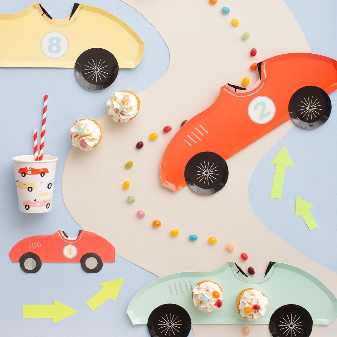 Meri Meri Party Race Car Plates - bubblegum market