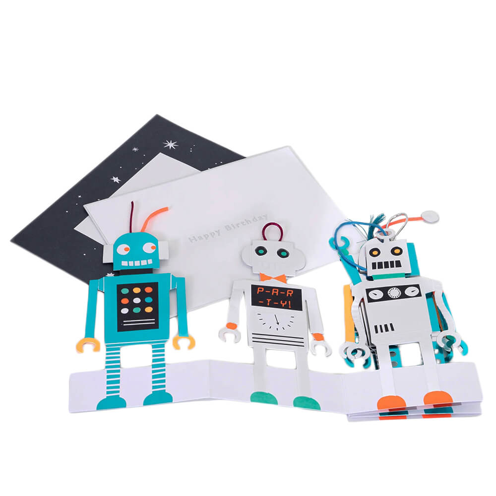 Meri Meri Party Robots Birthday Card / Decoration - bubblegum market