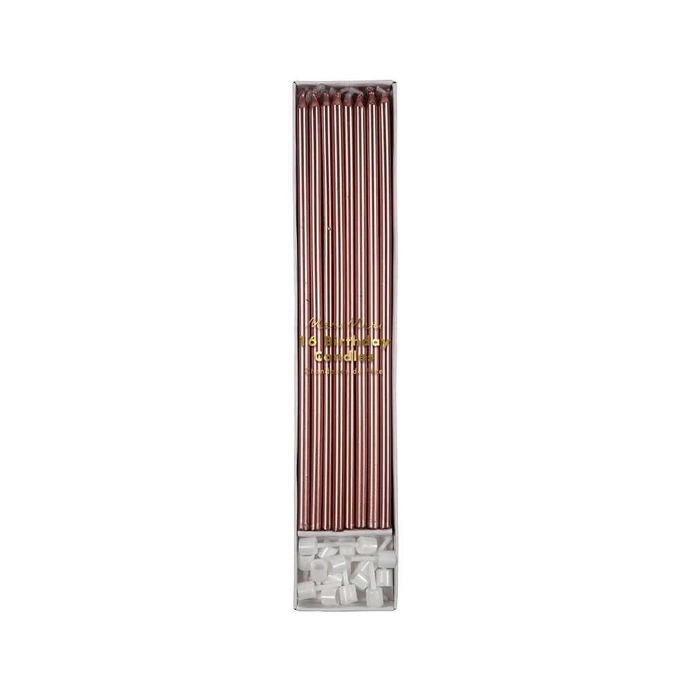 Meri Meri Party Rose Gold Long Candles - bubblegum market