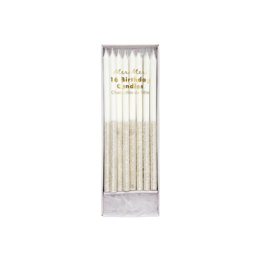 Meri Meri Party Silver Glitter Dipped Candles - bubblegum market