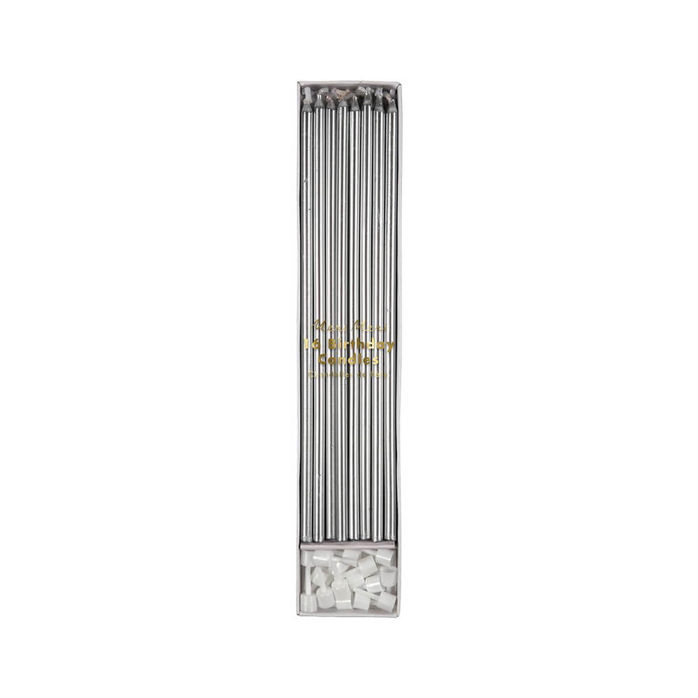Meri Meri Party Silver Long Candles - bubblegum market