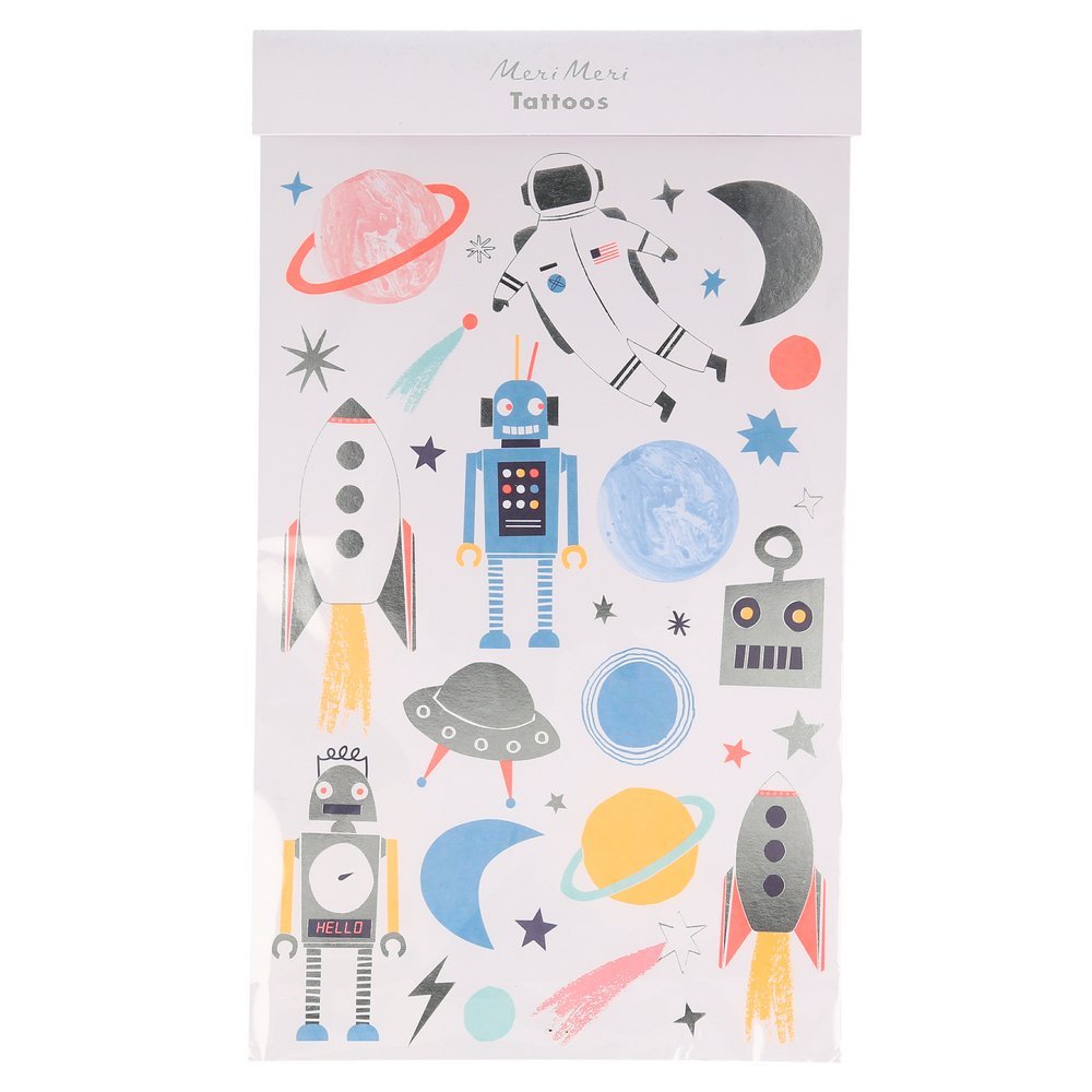 Meri Meri Party Space Tattoo Sheets - bubblegum market