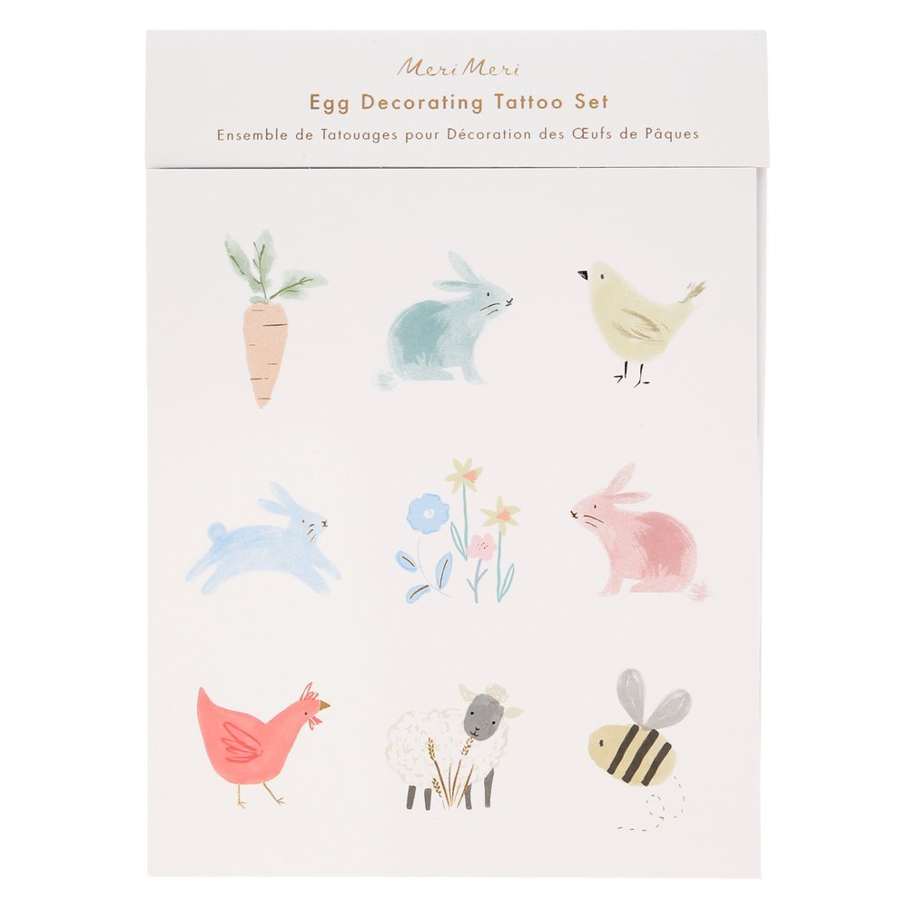 Meri Meri Party Spring Bunny Egg Decorating Tattoo Kit - bubblegum market