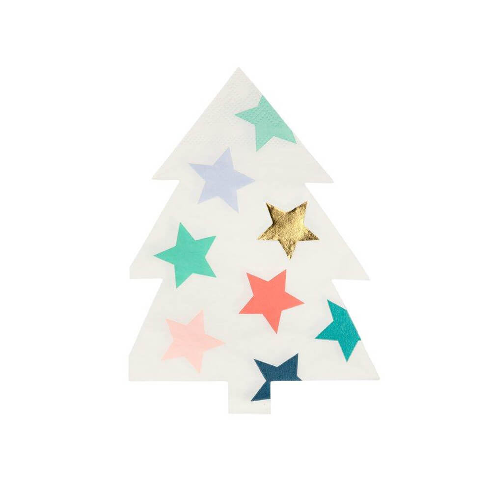Meri Meri Party Star Patterned Christmas Tree Napkins - bubblegum market