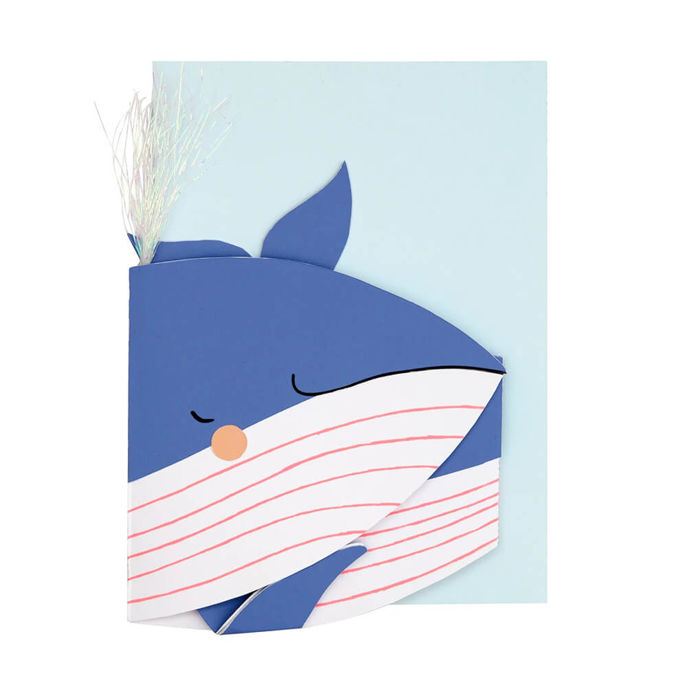 Meri Meri Party Whale Stand - Up Birthday Card / Decoration - bubblegum market