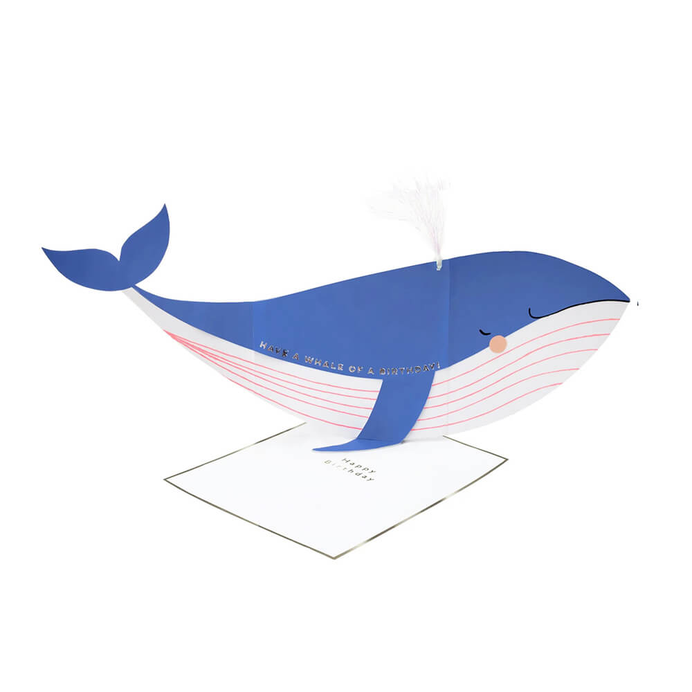 Meri Meri Party Whale Stand - Up Birthday Card / Decoration - bubblegum market