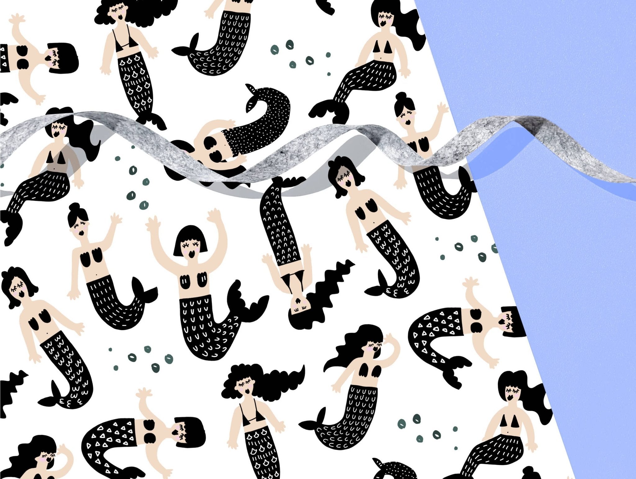 Mermaid Wrapping Paper Sheets (Roll of 3) - bubblegum market