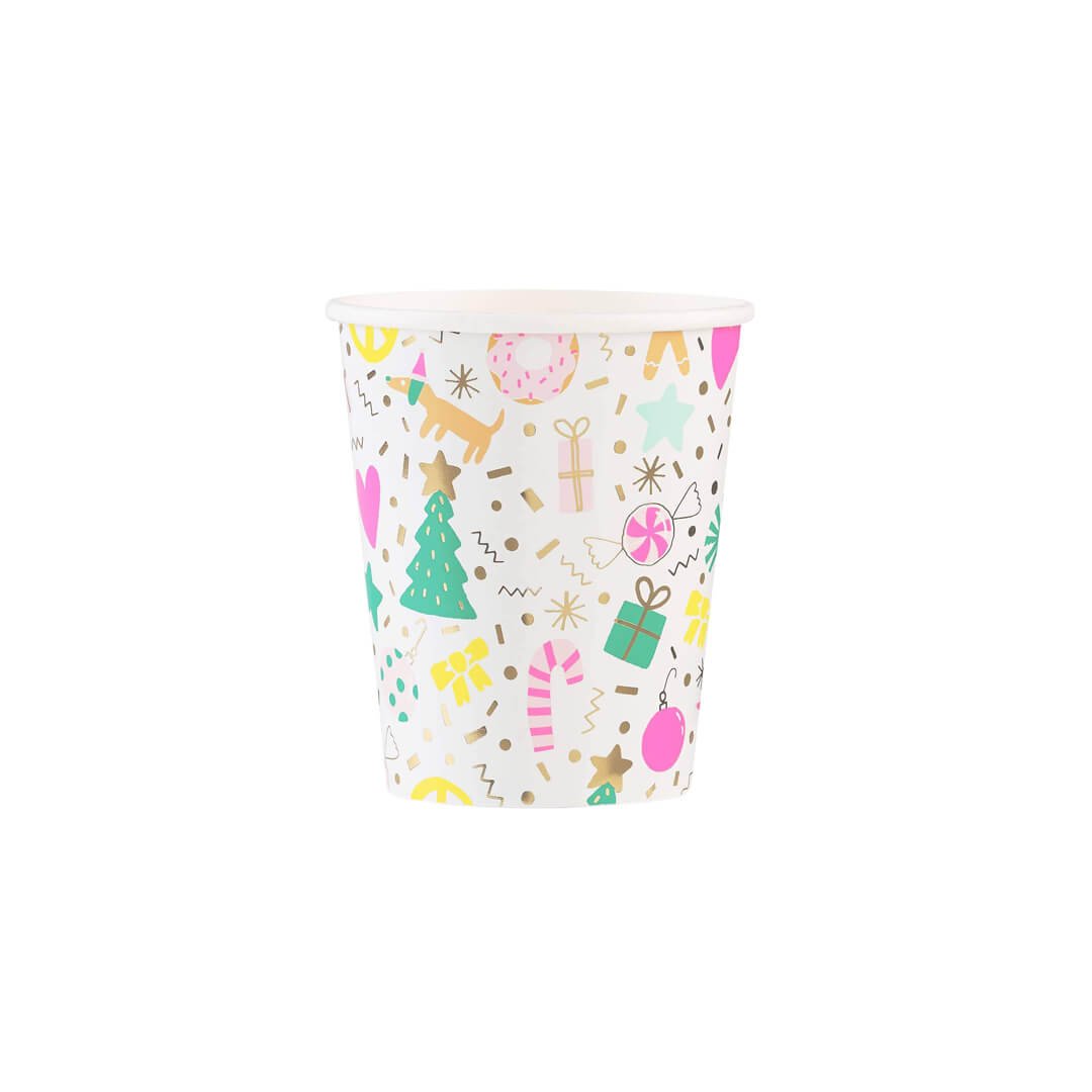 Merry + Bright Christmas Holiday Party Cups - bubblegum market