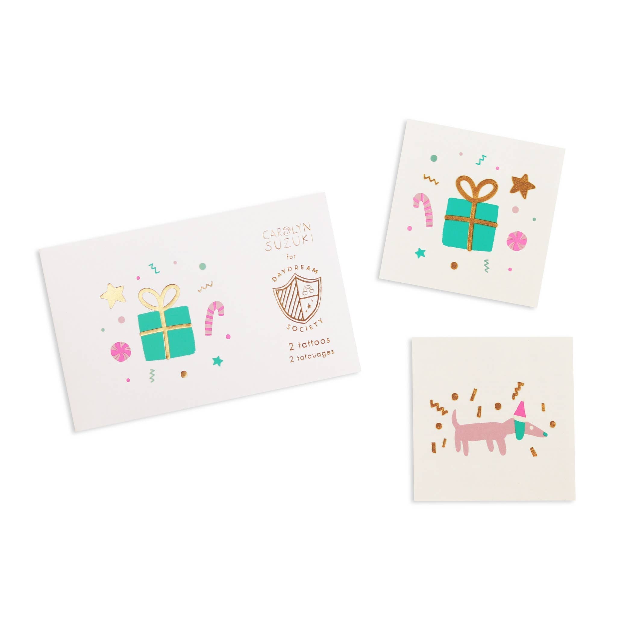 Merry + Bright Temporary Tattoos - bubblegum market