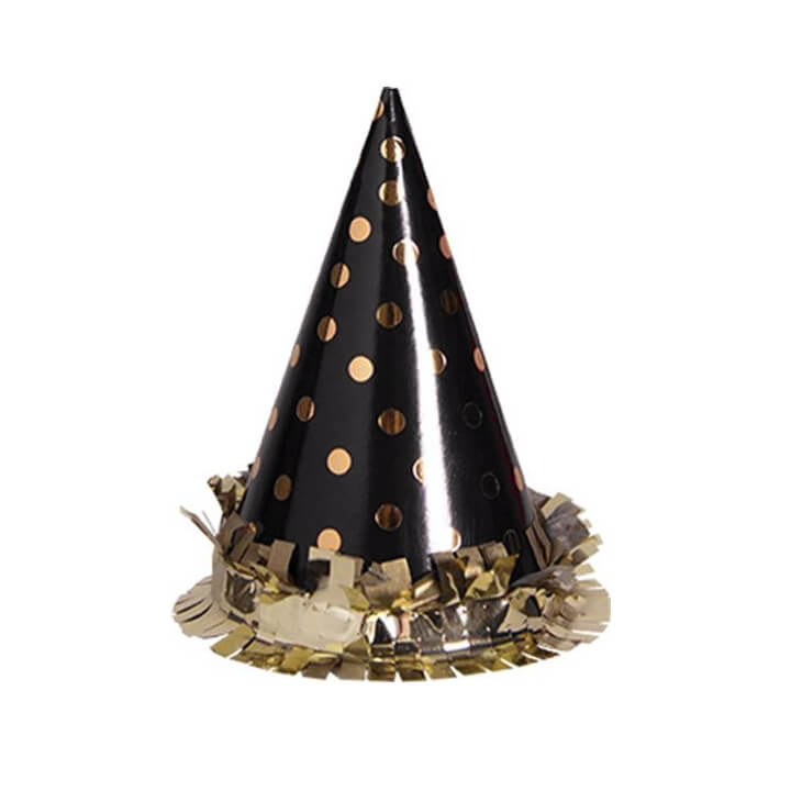 Metallic Gold Polka Dot Party Hats - bubblegum market