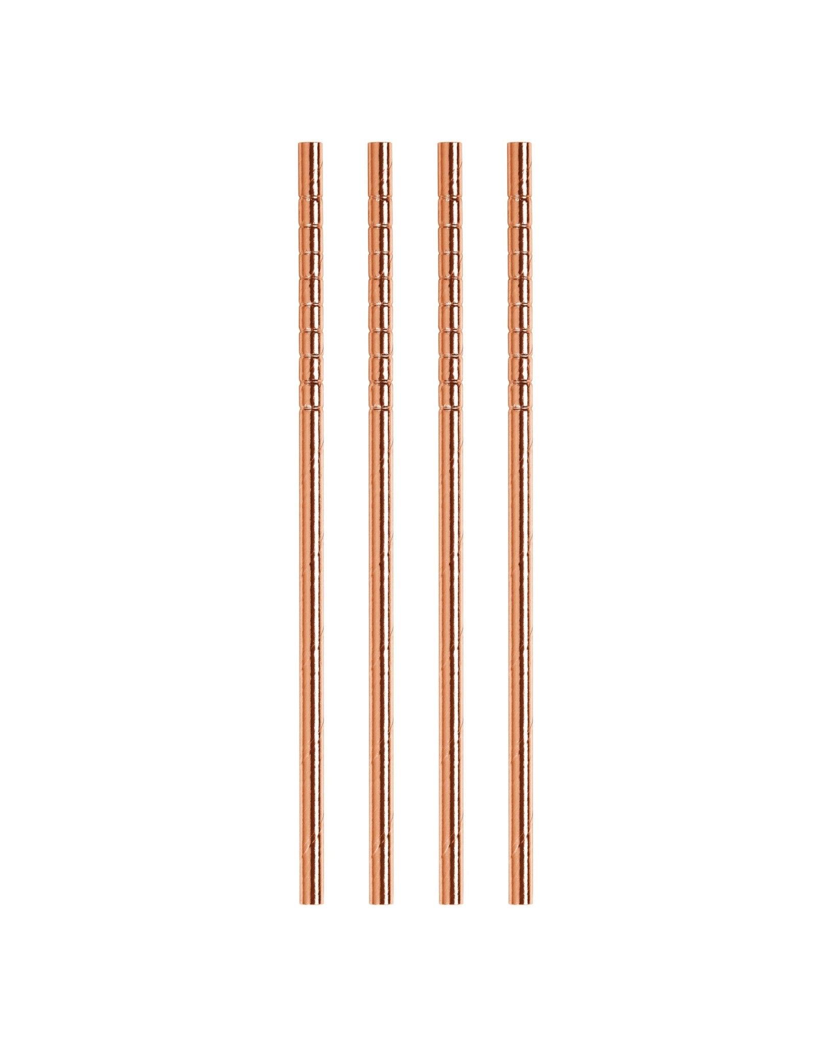 Metallic Rose Gold Paper Straws - bubblegum market