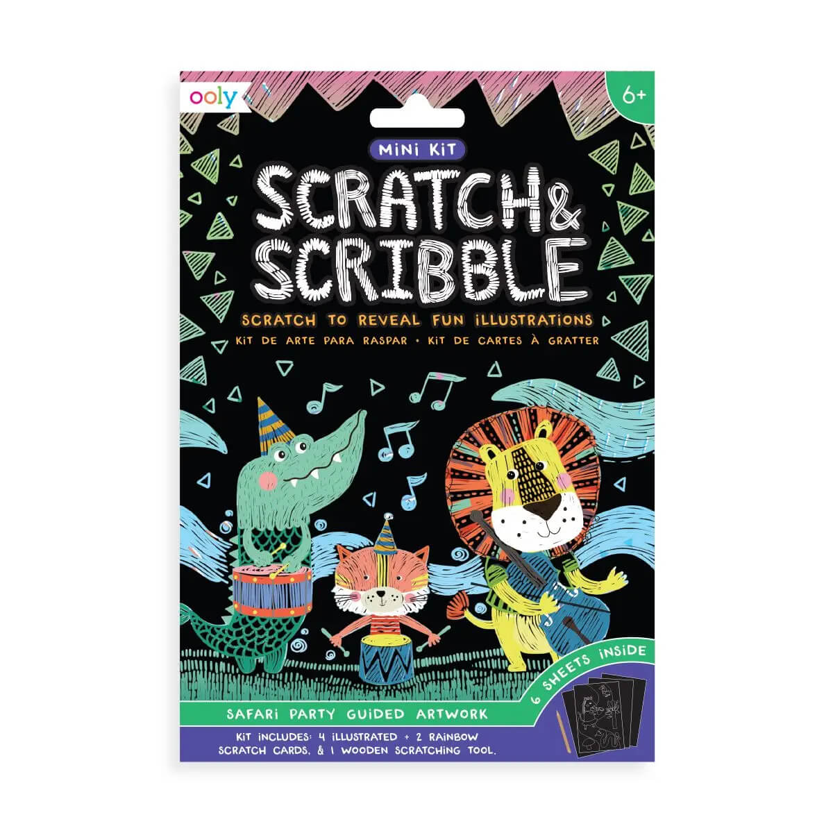 Mini Scratch & Scribble Art Kit: Safari Party - bubblegum market