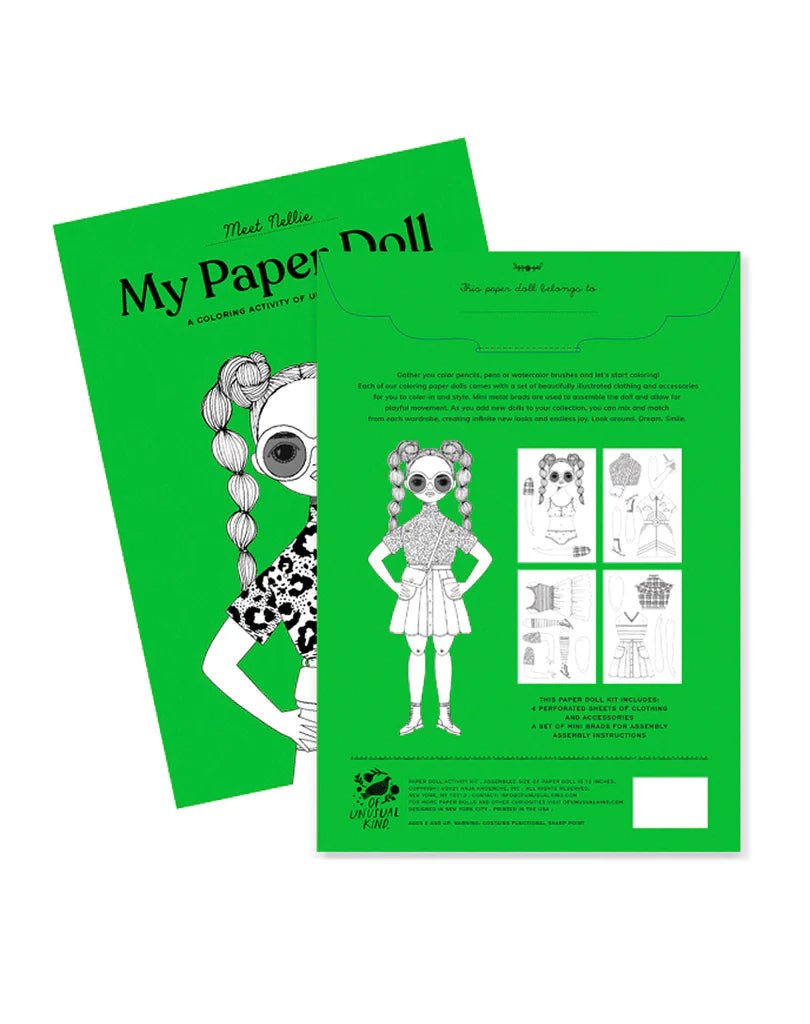 Nellie Paper Doll Coloring Kit - bubblegum market