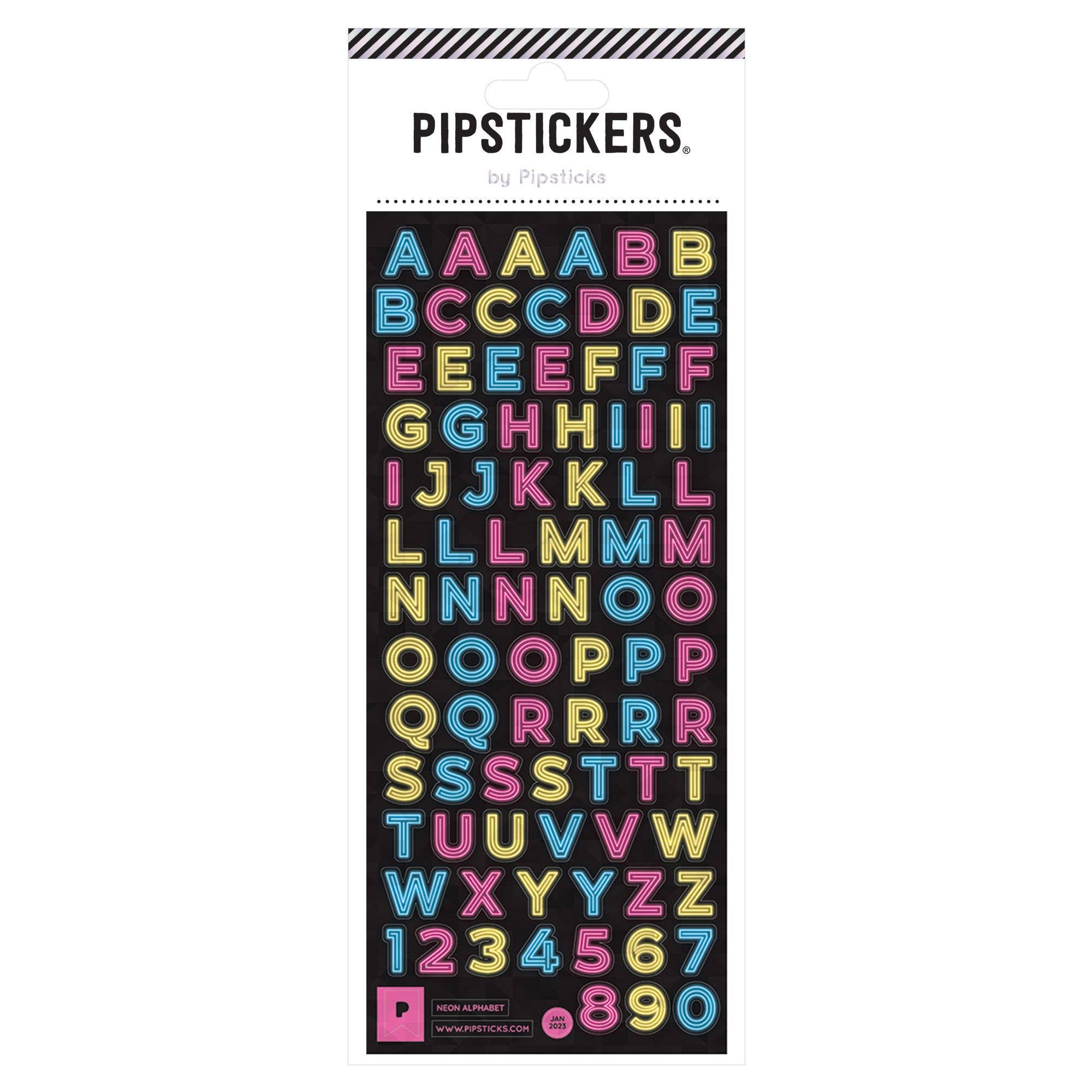 Neon Alphabet Stickers - bubblegum market