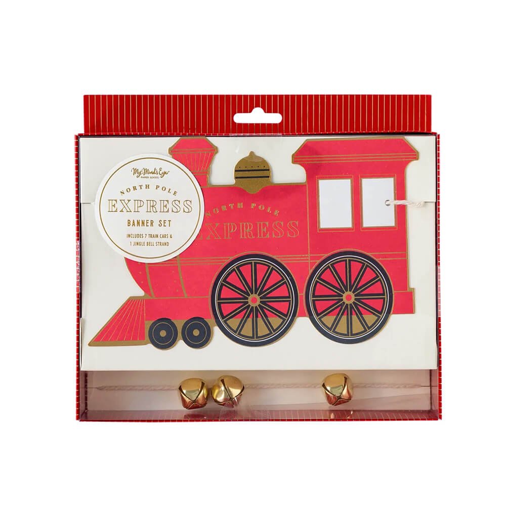 North Pole Express Train & Bell Banner Set - bubblegum market