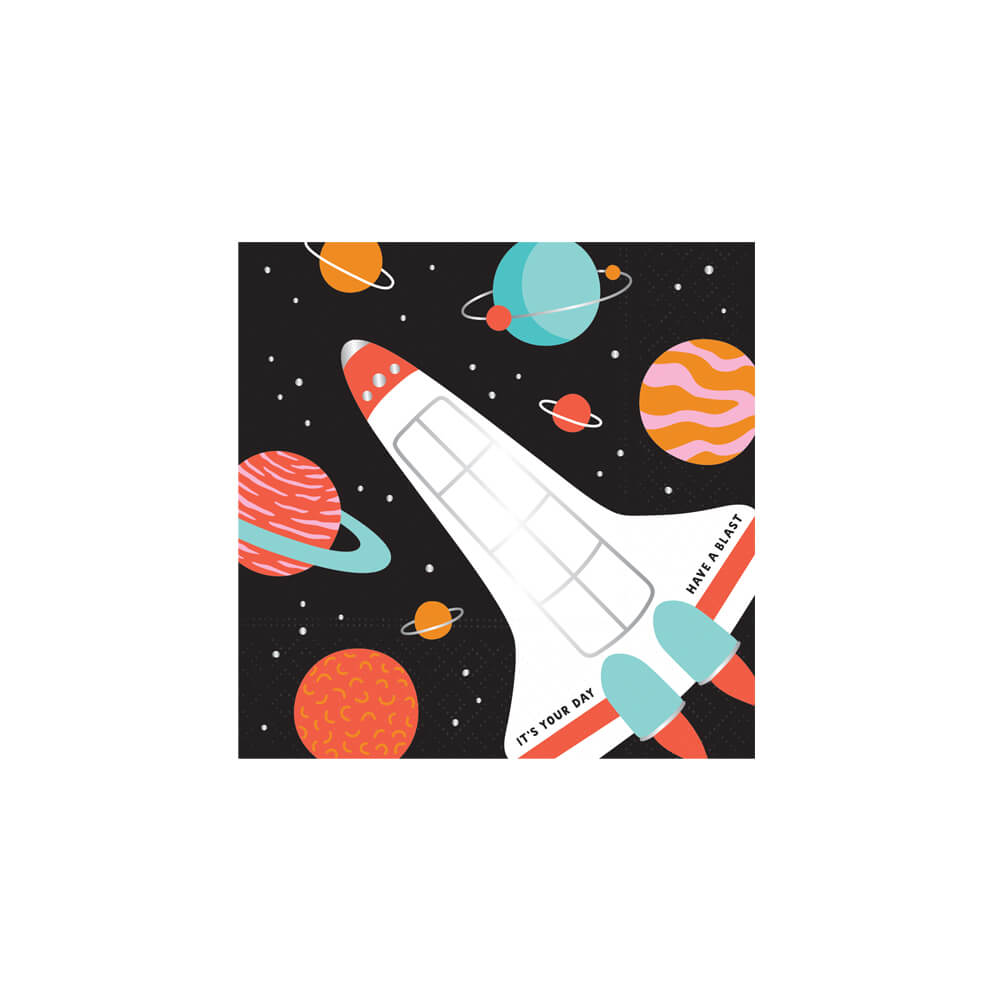 Outer Space Adventure Party Beverage Napkins - bubblegum market