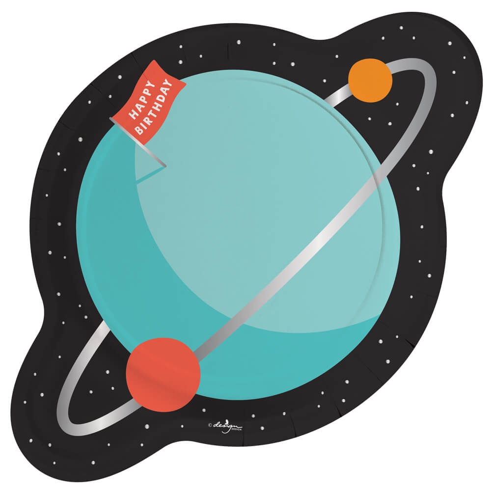 Outer Space Adventure Party Planet - Shaped Dinner Plates - bubblegum market
