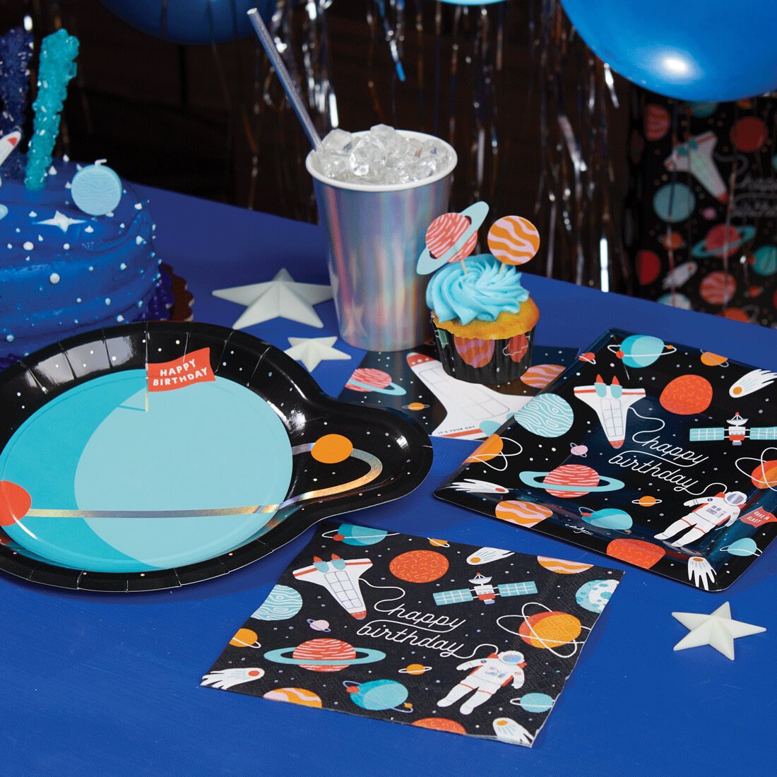Outer Space Adventure Party Planet - Shaped Dinner Plates - bubblegum market