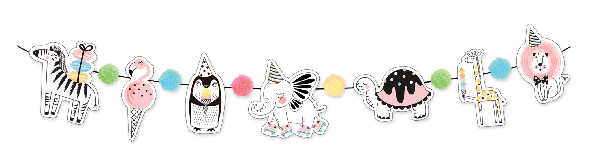 Party Animal Pom - Pom Banner - bubblegum market