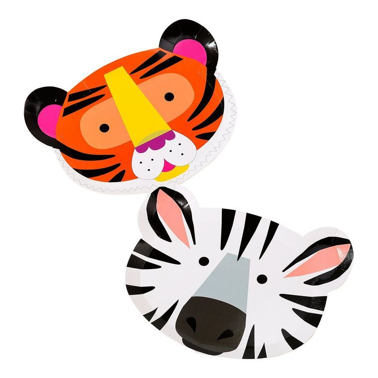 Party Animals Animal Face Plates - bubblegum market