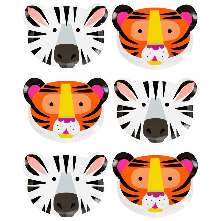 Party Animals Animal Face Plates - bubblegum market