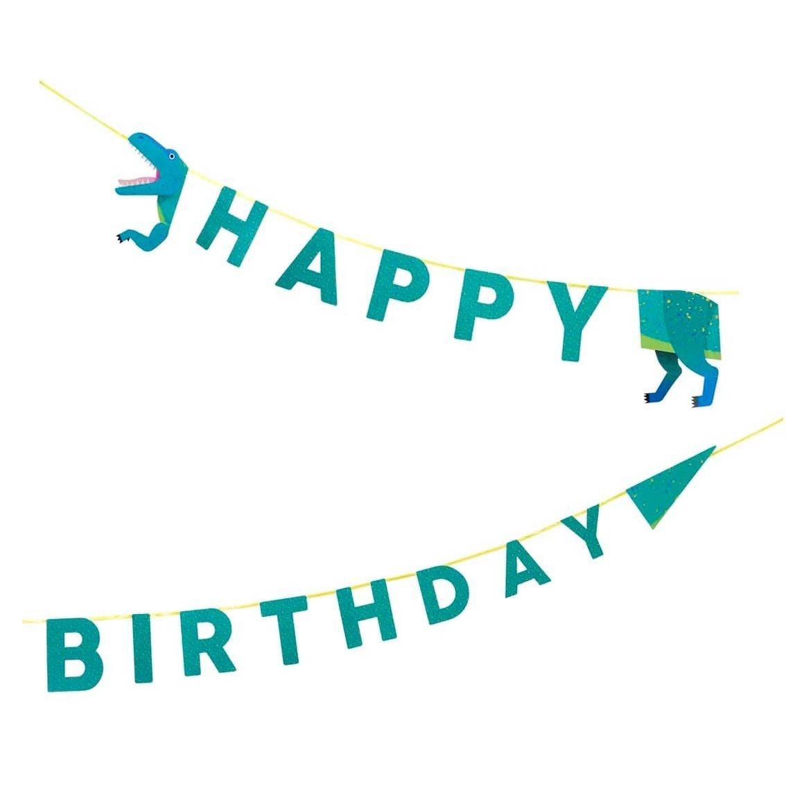 Party Dinosaur Happy Birthday Garland - bubblegum market