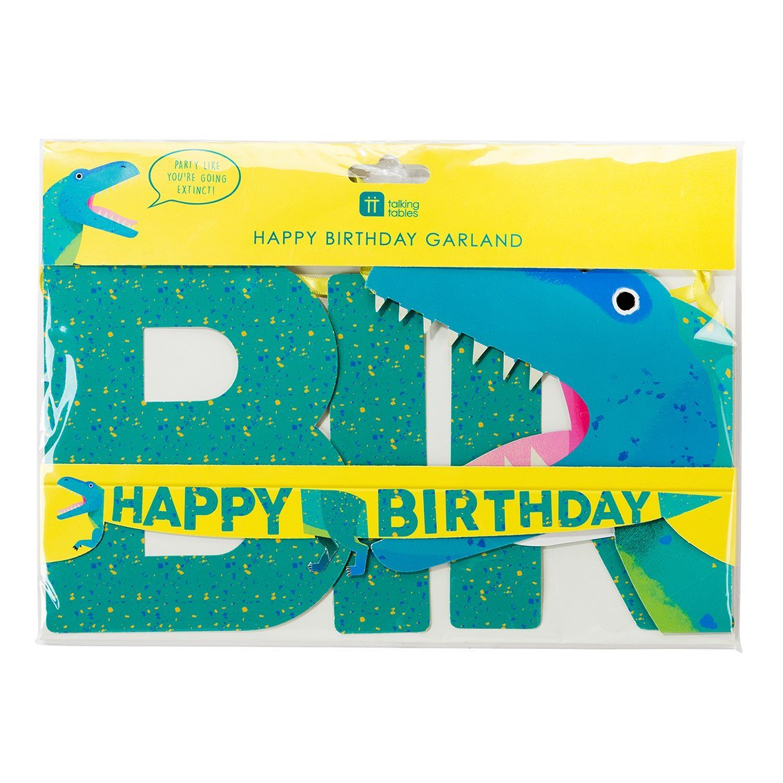 Party Dinosaur Happy Birthday Garland - bubblegum market