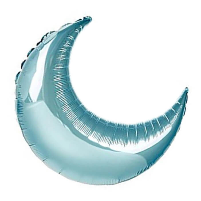 Pastel Blue Crescent Moon Foil Balloon 26" - bubblegum market